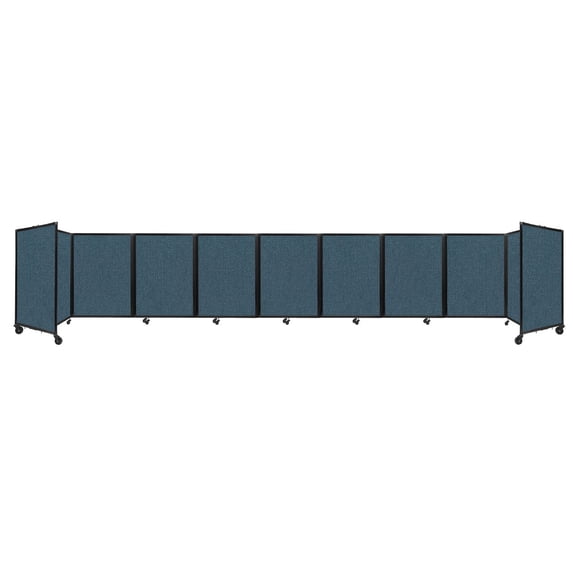 "Versare Room Divider 360 Portable Wall Partition | 9 Panels Wide | 25' x 4' Caribbean Fabric Panels"