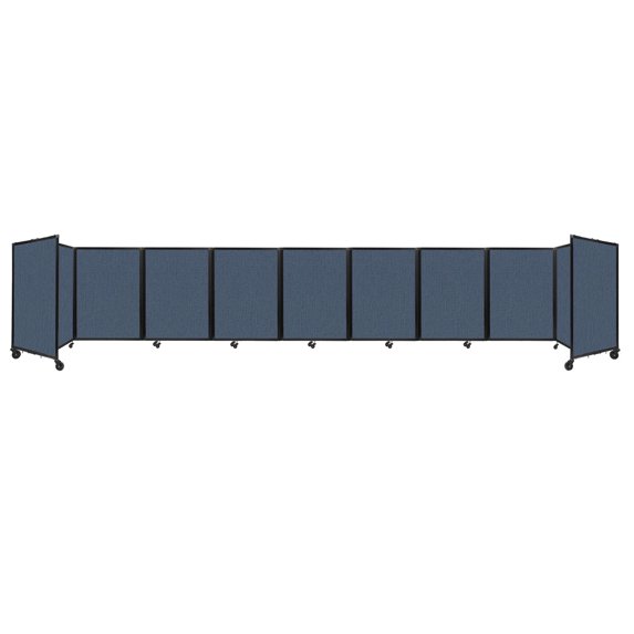 "Versare Room Divider 360 Portable Wall Partition | 9 Panels Wide | 25' x 4' Ocean Fabric Panels"