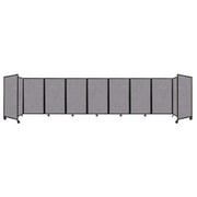 Versare Room Divider 360 Portable Wall Partition | 9 Panels Wide | 25 x 5 Cloud Gray Fabric Panels