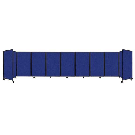 "Versare Room Divider 360 Portable Wall Partition | 9 Panels Wide | 25' x 5' Royal Blue Fabric Panels"