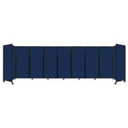 Versare Room Divider 360 Portable Wall Partition | 9 Panels Wide | 25 x 610 Navy Blue Fabric Panels