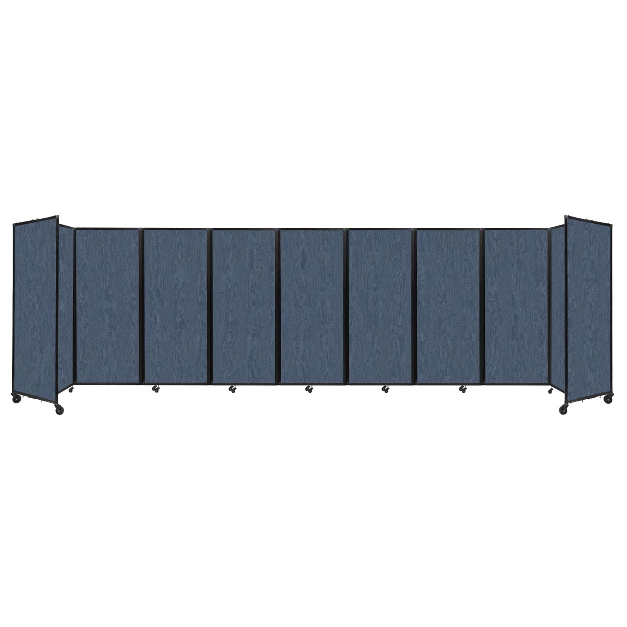 "Versare Room Divider 360 Portable Wall Partition | 9 Panels Wide | 25' x 6'10" Ocean Fabric Panels"