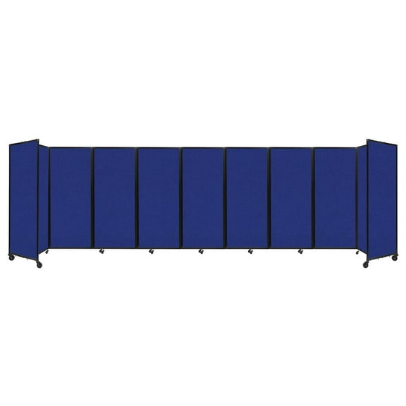 "Versare Room Divider 360 Portable Wall Partition | 9 Panels Wide | 25' x 6'10" Royal Blue Fabric Panels"