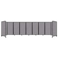 thumbnail image 1 of "Versare Room Divider 360 Portable Wall Partition | 9 Panels Wide | 25' x 6' Cloud Gray Fabric Panels", 1 of 7