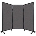 thumbnail image 1 of Versare&nbsp;QuickWall&nbsp;Folding Portable Partition&nbsp;Black Frame | 3 Panels | 8'4" x 5'10" Charcoal Gray Fabric, 1 of 7
