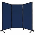 thumbnail image 1 of Versare&nbsp;QuickWall&nbsp;Folding Portable Partition&nbsp;Black Frame | 3 Panels | 8'4" x 5'10" Navy Blue Fabric, 1 of 7