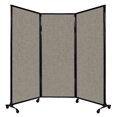 thumbnail image 1 of Versare&nbsp;QuickWall&nbsp;Folding Portable Partition&nbsp;Black Frame | 3 Panels | 8'4" x 6'8" Warm Pebble Fabric, 1 of 7