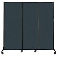 thumbnail image 1 of Versare&nbsp;QuickWall&nbsp;Sliding Portable Partition&nbsp;| Black Frame | 7' x 6'8" Blue Spruce Fabric Panels, 1 of 7