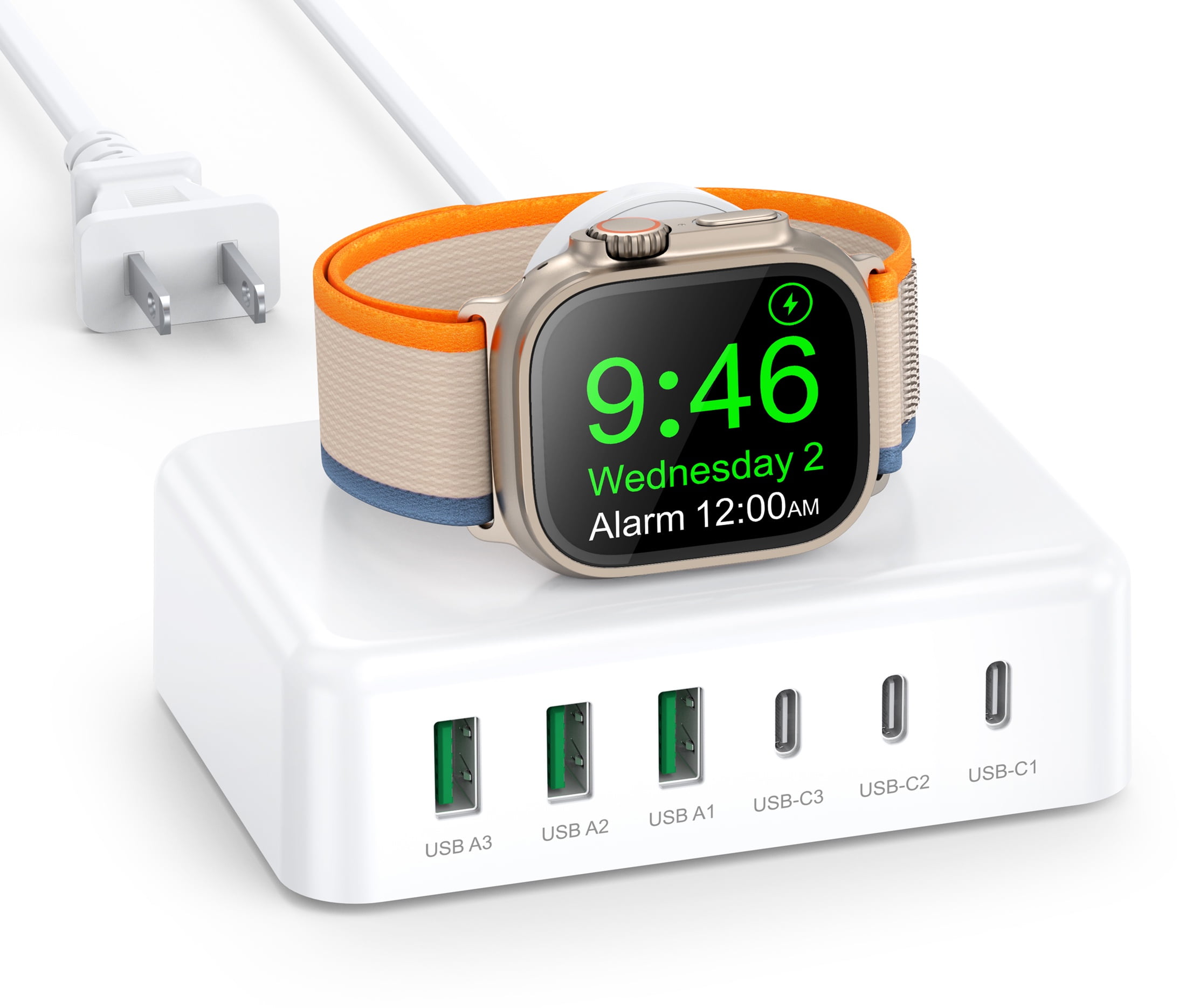 Versatile 125W Fast Charging Hub for Apple Watch, iPhone, iPad, AirPods - Wireless Charging Station with 7 Ports