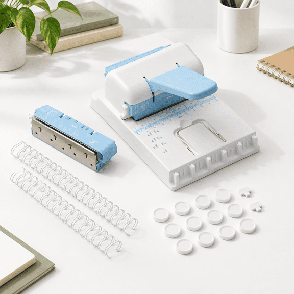 Versatile 2-in-1 Square & Disc Hole Binding Machine for Planners, Journals, Notebooks