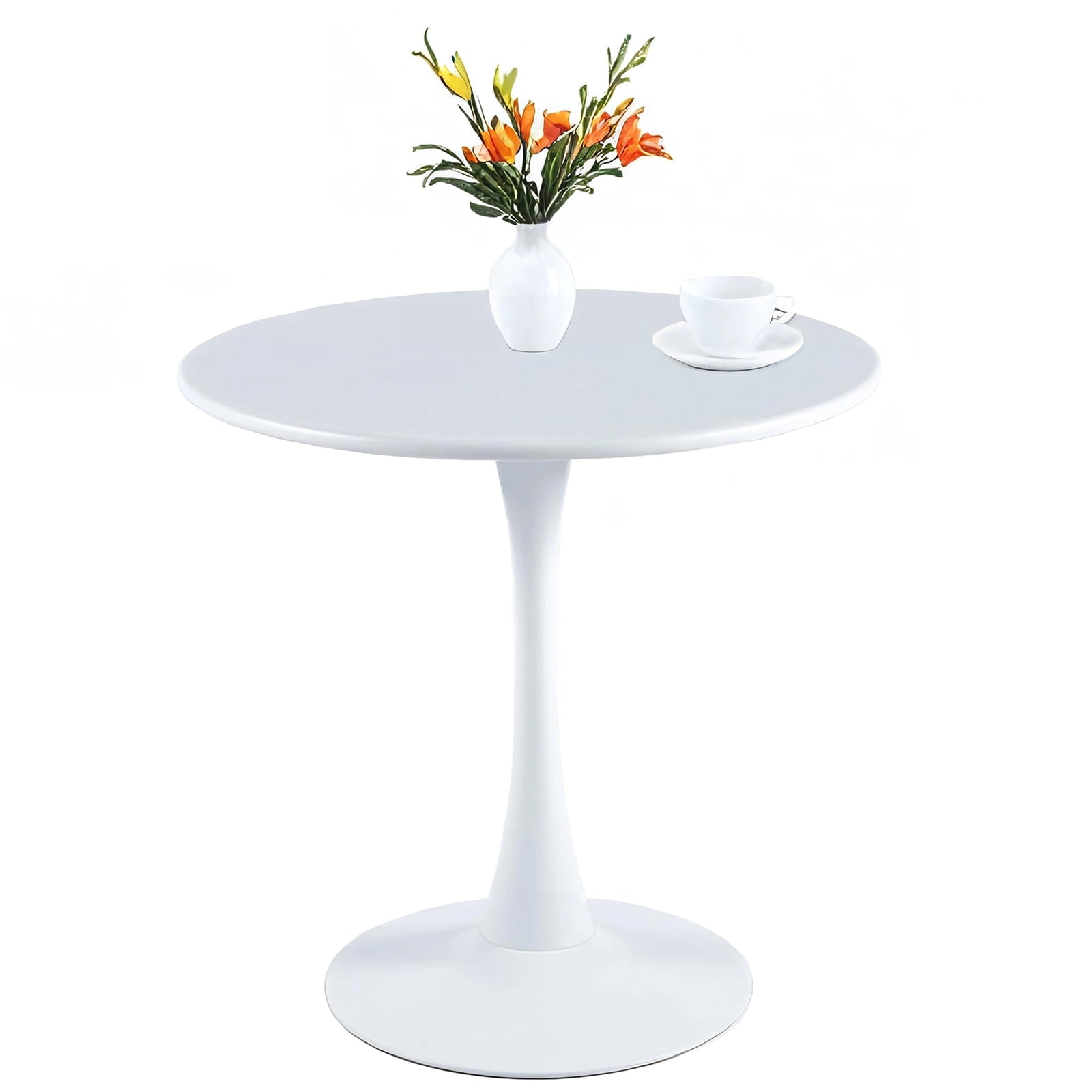 Versatile 24" Round Tulip Dining Coffee Table Modern White for