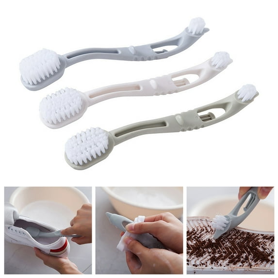 Versatile 3-Pack Cleaning Brushes - Gentle Soft Bristle Brushes for Shoes, Cages & Household Use | Long Handle Design for Sink, Tile & Hard-to-Reach Areas