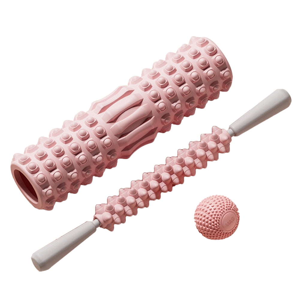 Versatile 3 Pieces Foam Roller Set for Arm Leg Neck Back Training (Pink