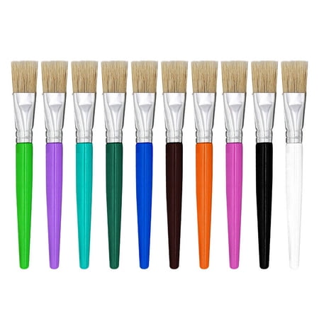 Versatile 4/ Round and Flat Bristle Artist Paint Brushes for Student Tempera Graffiti Acrylic Oil Watercolor Painting 10pcs, Typpkmm