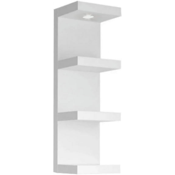Versatile 4 Tier Wall Shelf Unit,White Lack Wall Shelf,Display Floating Shelf with LED Remote Control Light