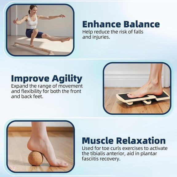Versatile 40 Inch Beech Wood Balance Beam for Home Use - Enhance Balance, Ankle Strengthener Foot Exerciser for Sprained, Physical Therapy Purposes for Plantar Fasciitis Relief