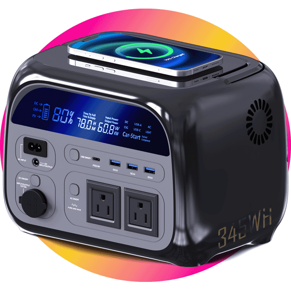 Versatile 400W/500W/600W Portable Power Station - 345Wh/400Wh Backup Generator for Home Use, Camping, and Emergency Situations