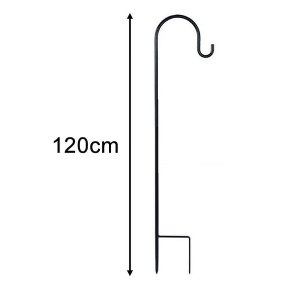 Versatile 47inch Shepherd Hook for Outdoor Decor - Heavy Duty Wrought Iron Metal Garden Stake for Hanging Solar Lights, Bird Feeders, Lanterns, Flower Pots - Adjustable Height