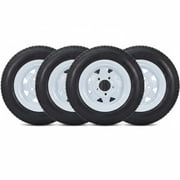 Versatile 4PCS 4.80-12 Trailer Tire & Wheel Set   12" Rims, 5 Lug 4.5" Design, Load Range C, 6PR, Max Load 990 lbs, 90 PSI, Speed Rating M   Ideal for Lawn Mowers, Tractors, Turf, and Boat Trailers