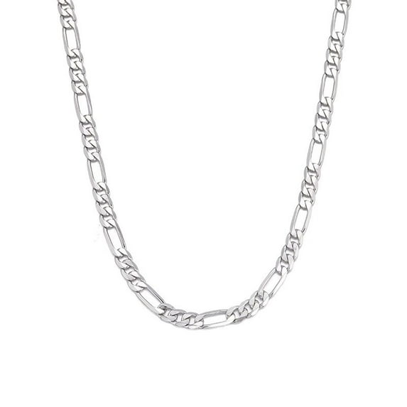 Versatile 4mm Figaro Link Necklace For Men Available In 16 18 20 22 24 Inch Sizes Perfect Everyday Jewelry Gift For Him