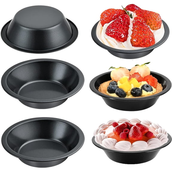 6 Pack Mini Pie Tins,Bexikou 5 inch Nonstick Small Pie Pans, Carbon Steel Pie Tins for Baking Dessert, Personal Desserts, and mini Pizzas,Oven Safe & Dishwasher Safe