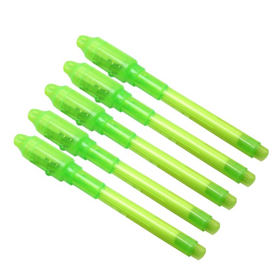 Versatile 5-Pack Invisible Ink Pens with UV Light - Secret Message, UV Light Activated, Smooth Writing, Creative Craft