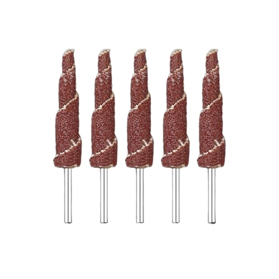 Versatile 5Pcs Cone Shape Abrasive Sandpaper Deburring Sanding Polishing Flap Wheel Grinding Head for Deep Hole Polish