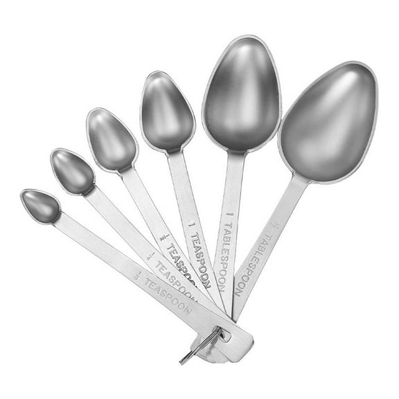 Versatile 6-Piece Stainless Steel Measuring Spoon Set for Spices & Ice Cream