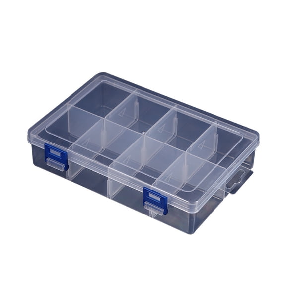 Versatile 8 Compartment Storage Box Waterproof Plastic Organizer Flexible Storage Container for Home Office & Dorm Use