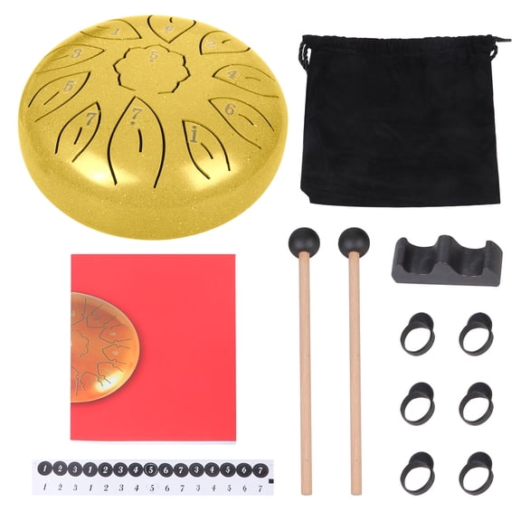 Versatile 8 Inch Steel Tongue Drum with 11 Notes for Yoga Rehabilitation Outdoor Activities and Sound