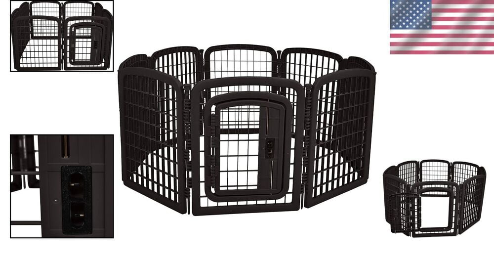Versatile 8Panel Pet Fence Enclosure for Small Breeds Indoor