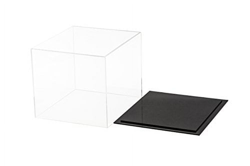 Versatile Acrylic Clear Display Case - Small Rectangle Box with Black ...