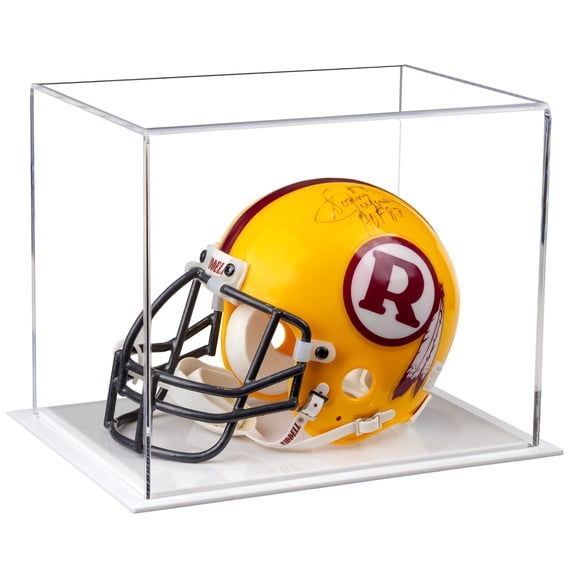 Versatile Acrylic Clear Display Case - Small Rectangle Box with White Base 8.25" x 6" x 6.75" (A003-C-WDS)