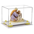 thumbnail image 1 of Versatile Acrylic Clear Display Case - Small Rectangle Box with Yellow Risers and White Base 9.5" x 6" x 6.5" (A005-YR), 1 of 2