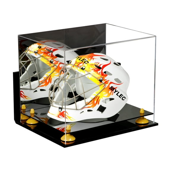 Versatile Acrylic Display Case - Large Rectangle Box with Mirror, Wall Mount and Yellow Risers 14.5" x 11" x 12" (A002-YR)