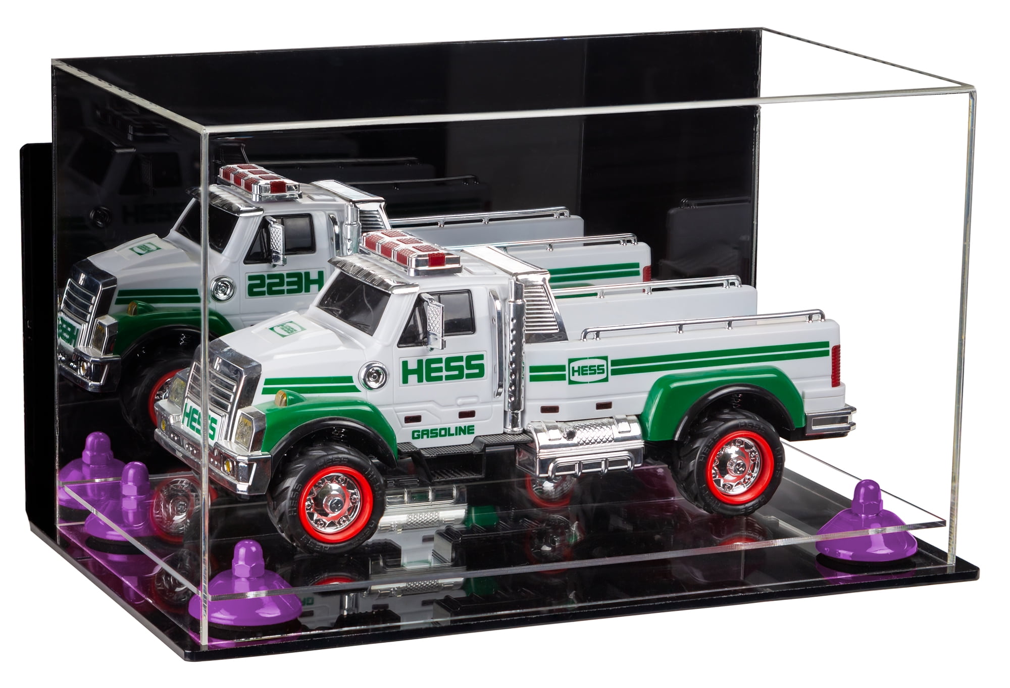 Versatile Display Case - Medium Rectangle Box With Mirror, Wall Mount And White Risers 15 X 8 X 9 A013 Wr