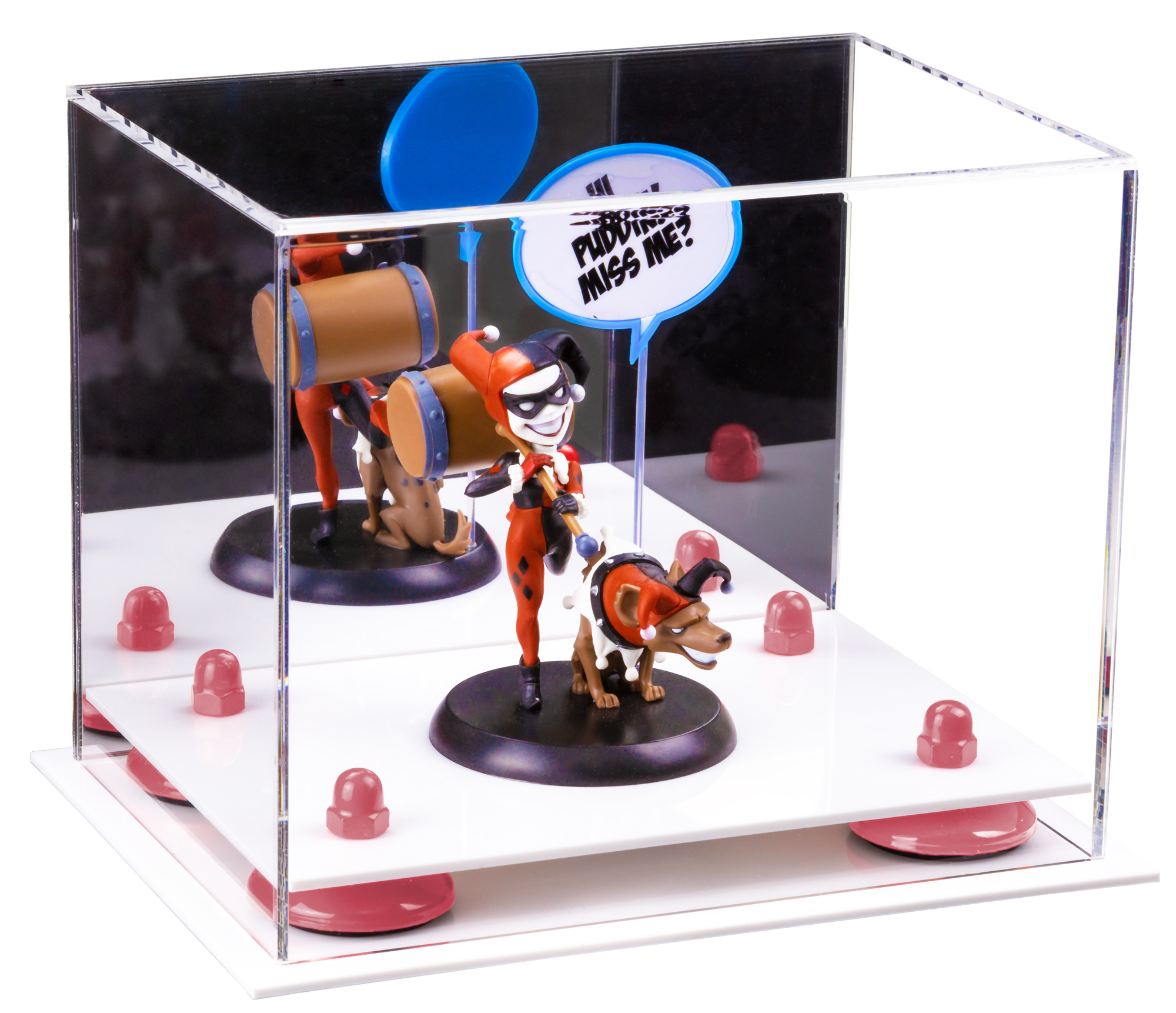 Versatile Acrylic Display Case - Small Rectangle Box with Mirror, Pink ...