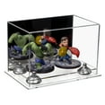 thumbnail image 1 of Versatile Acrylic Display Case - Small Rectangle Box with Mirror, Silver Risers and Clear Base 9.5" x 6" x 6.5" (A005-SR), 1 of 2