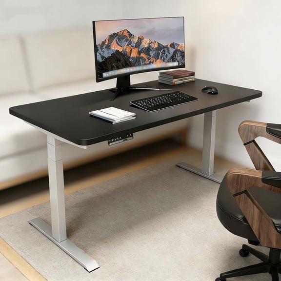 Versatile Adjustable Desk - Smart Electric Office Desk with 3 Memory Height Presets, All-in-One Table for Work/Study/Gaming