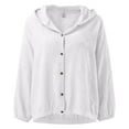 thumbnail image 1 of Versatile And Comfy Women's Hooded Cardigan With Buttons Latest Arrival In Casual Loose Fit Long Sleeves And Solid Colors, 1 of 2