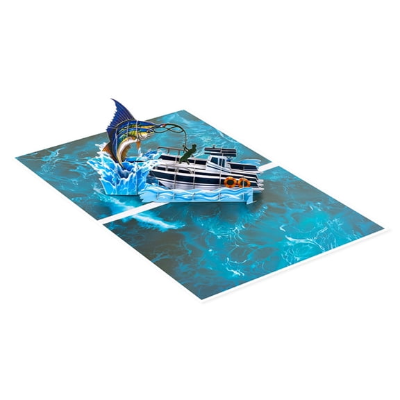 Versatile Artisanal Crafted 3D Sailfish Greeting Card Holiday Card Designed for Special Event Decors and Gift Give