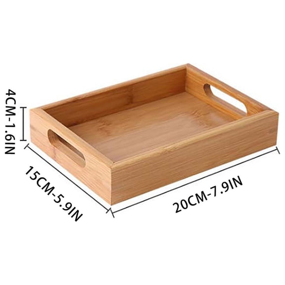 Versatile Bamboo Serving Tray with Raised Edge for Appetizers, Snacks, Drinks, Party Platters, Breakfast in Bed, Hotel, Restaurant, and Home Kitchen Use