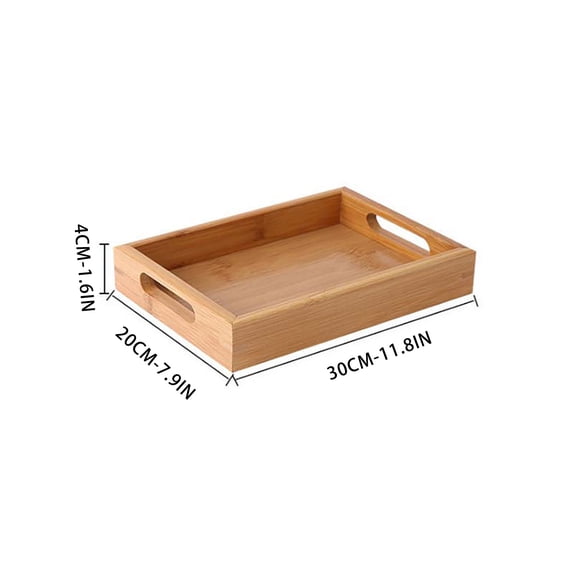 Versatile Bamboo Serving Tray with Raised Edge for Appetizers, Snacks, Drinks, Party Platters, Breakfast in Bed, Hotel, Restaurant, and Home Kitchen Use