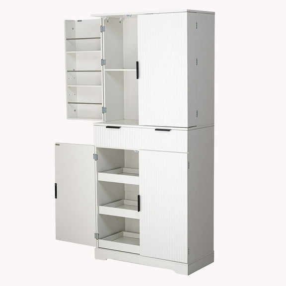 Versatile Bathroom Storage Cabinet Featuring 3 Spacious Drawers Plus 6 Adjustable Shelves For Optimal Organization