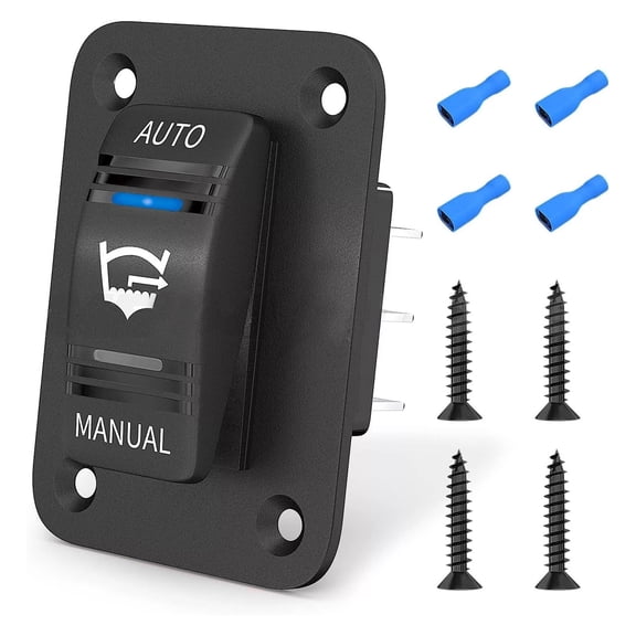 Versatile Bilge Pump Switch Panel for RVs and Boats, SPDT On-Off-On with Blue LED Indicator, Easy Installation Included