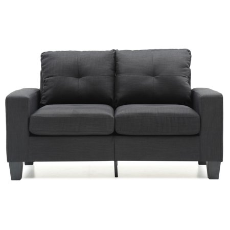 Versatile Black Fabric Loveseat