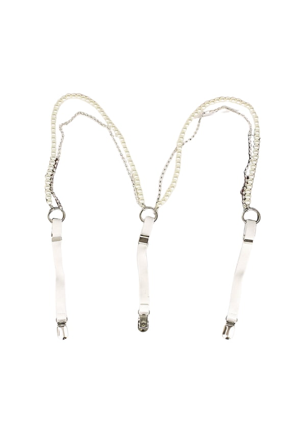 Versatile Blingbling Pearls Rhinestones Suspenders Perfect for Weddings Modern Pearls Chian