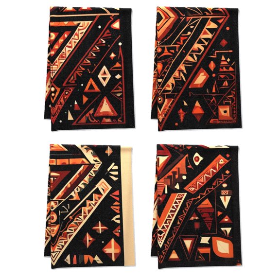 Versatile Boho Decorative Tea Towel for Powder Room Dressing Room Outdoor - Durable Diamonds Terry Cloth Dish Towels Dark Maroon Geometric Shapes Elegant Boho Kitchen Towel Set Of 4 16x24 Inch