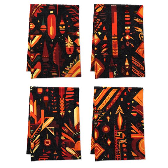 Versatile Boho Decorative Tea Towel for Powder Room Dressing Room Outdoor - Durable Diamonds Terry Cloth Dish Towels Dark Maroon Geometric Shapes Elegant Boho Kitchen Towel Set Of 4 16x24 Inch