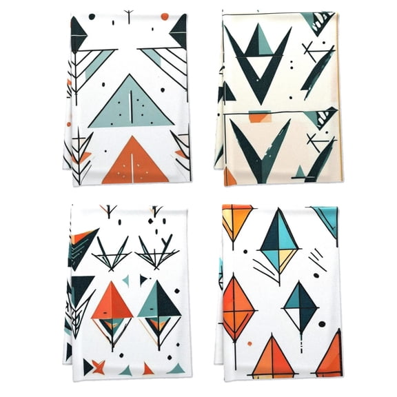 Versatile Boho Hand Towels - Durable Sophistication Minimalistic Bath Towel - Aztec Symbols Boho Tribal Comfortable Towel Set - for House Window Indoor Washroom Deco (16x24 4pcs/Pack)